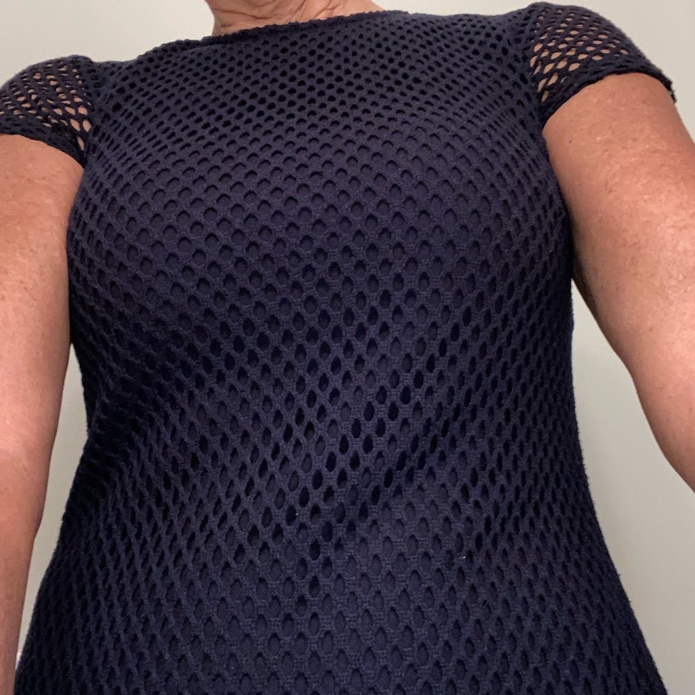 Fun weave Navy Banana Republic dress